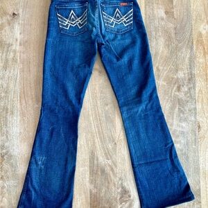 7 For All Mankind A Pocket Dark Blue Flare Jeans